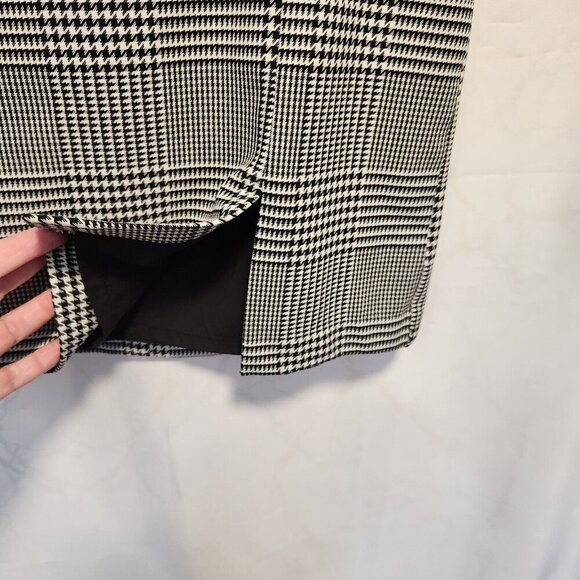Rachel Zoe Houndstooth Mini Pencil Skirt Women’s Size 4 Black/White Preppy Work - Picture 3 of 10